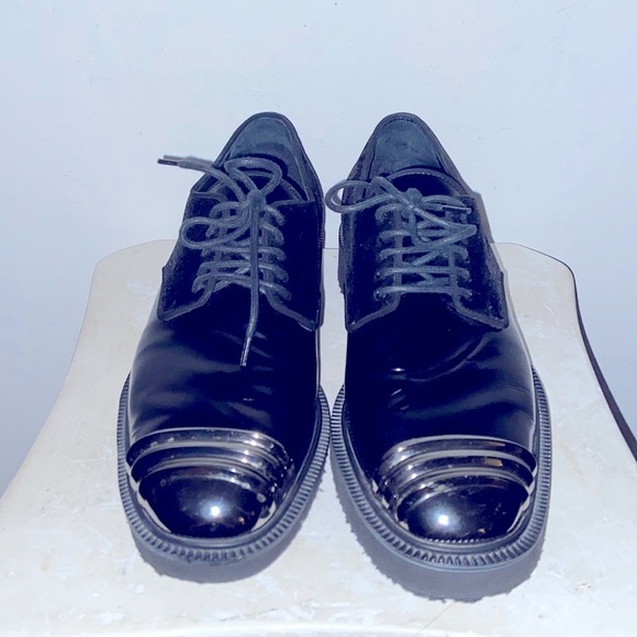 Giuseppe Zanotti leather/velvet Cap Toe Derby Shoes EU41.5 Men’s US8.5 UNI​​​​​